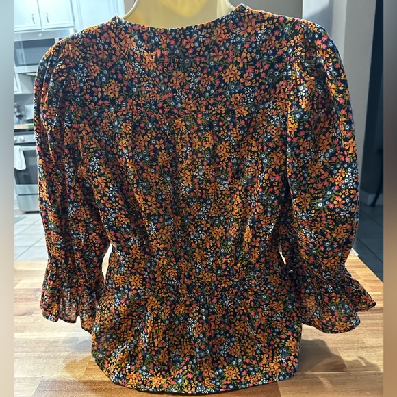 Free People Floral Puff Sleeve Too| Size XS - Picture 4 of 10